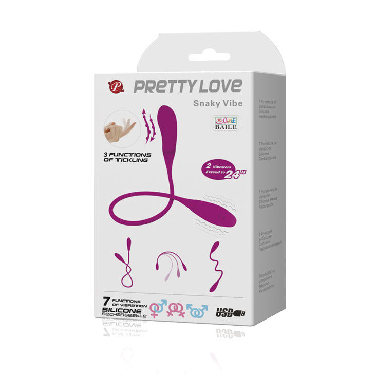 Vibromasseur souple double avec chatouilles et 7 vibrations — PRETTY LOVE SMART