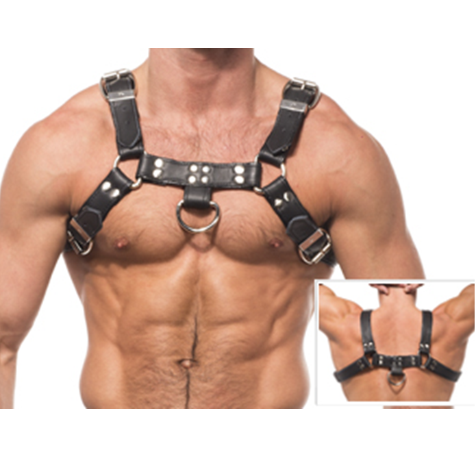 Harnais de corps en cuir à chaînes réglables — LEATHER BODY