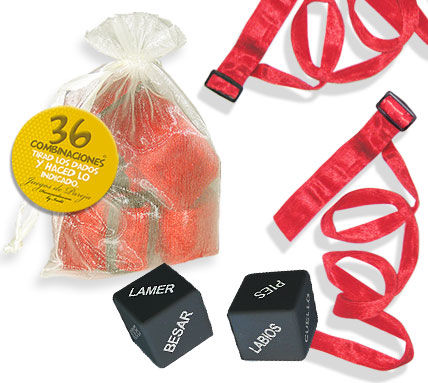 Kit de jeux de séduction avec liens rouges et dés — INEDIT