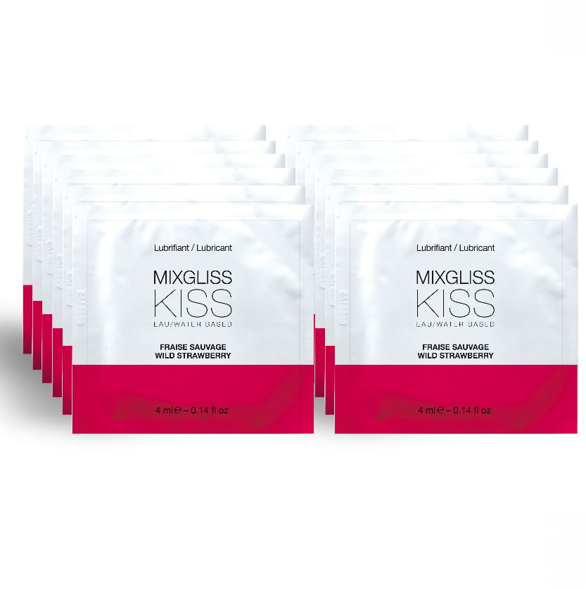 Lubrifiant gourmand saveur fraise en doses individuelles — MIXGLISS