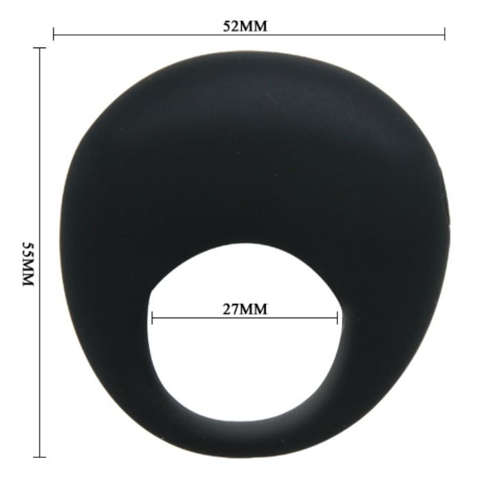Anneau vibrant trapèze en silicone noir — Pretty Love Male