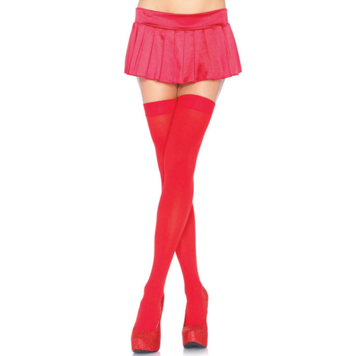Cuissardes hautes en nylon rouge — LEG AVENUE HOSIERY