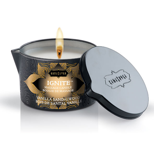 Bougie de massage parfum vanille et bois de santal — KAMASUTRA COSMETICS