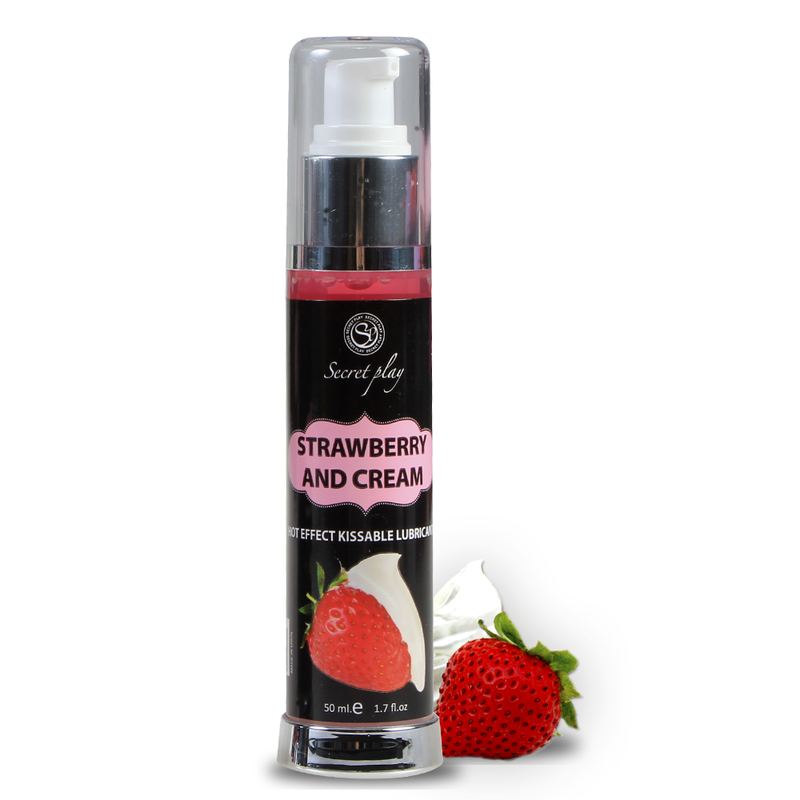 Lubrifiant et huile de massage 2-en-1 effet chaleur fraise & crème — SECRETPLAY COSMETIC
