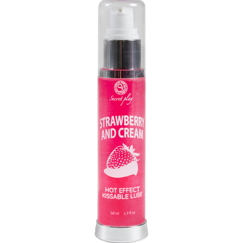Lubrifiant et huile de massage 2-en-1 effet chaleur fraise & crème — SECRETPLAY COSMETIC