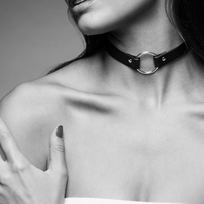 Collier ras de cou noir réglable en polyuréthane — BIJOUX MAZE