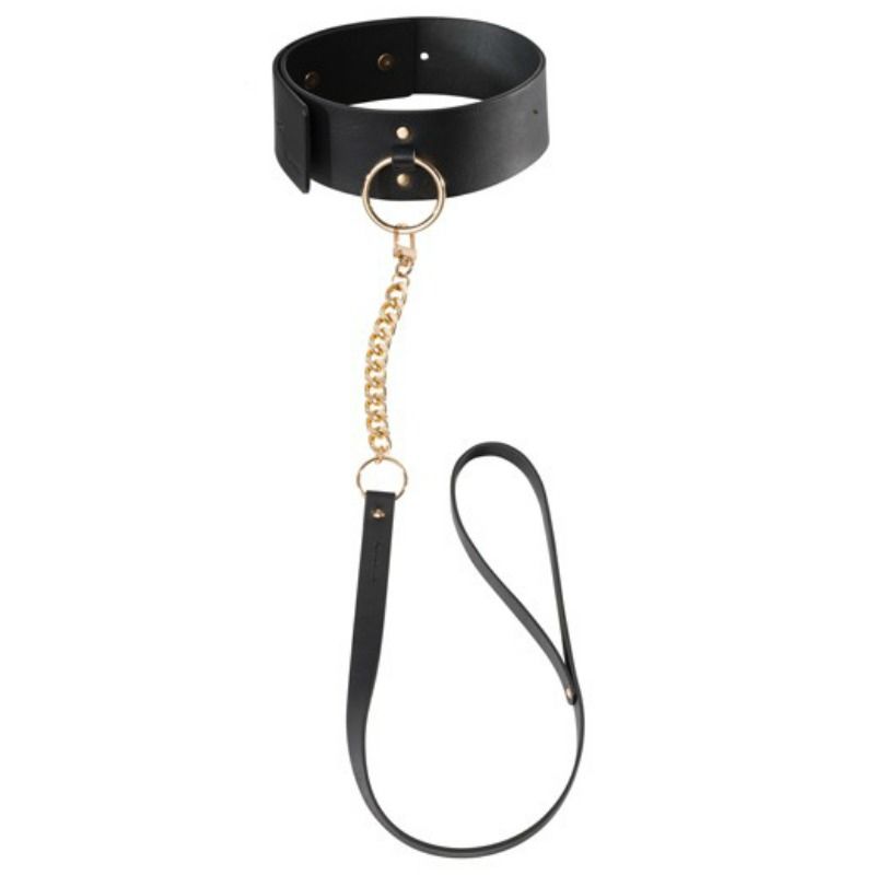 Collier bondage noir avec laisse — BIJOUX MAZE