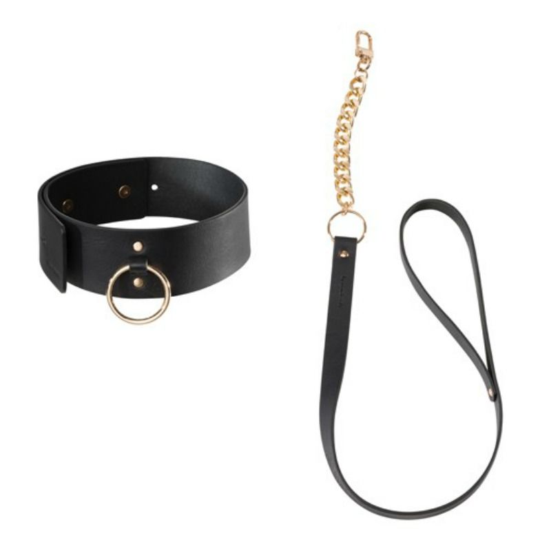 Collier bondage noir avec laisse — BIJOUX MAZE