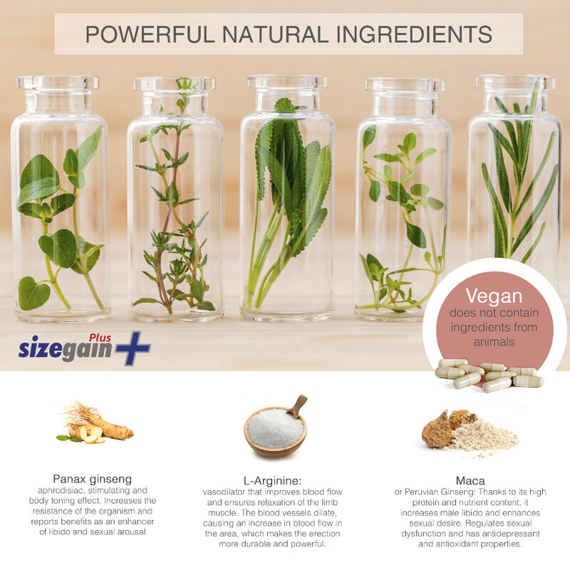 SizeGain Plus, complément pour la vitalité masculine — 500COSMETICS