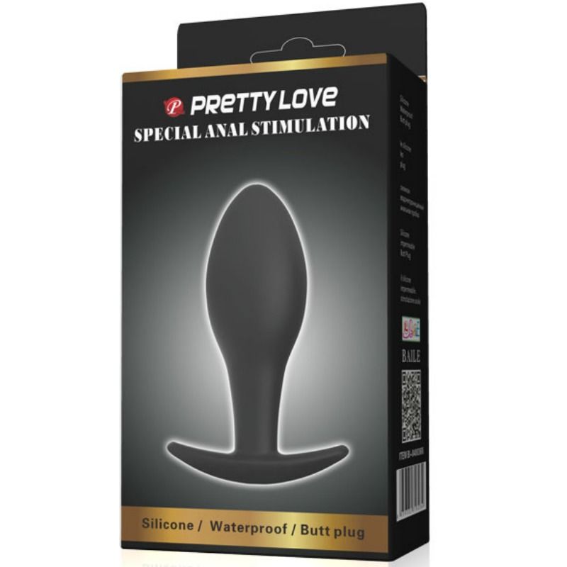 Plug anal ergonomique en silicone noir 8.5 cm — PRETTY LOVE PARTY UP