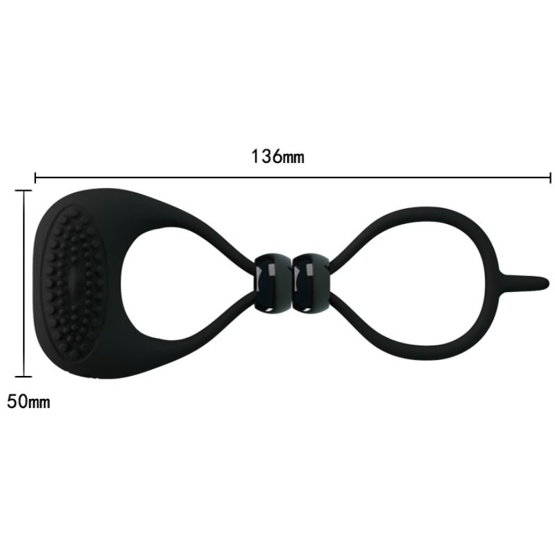 Double anneau vibrant pour pénis et testicules — PRETTY LOVE MALE
