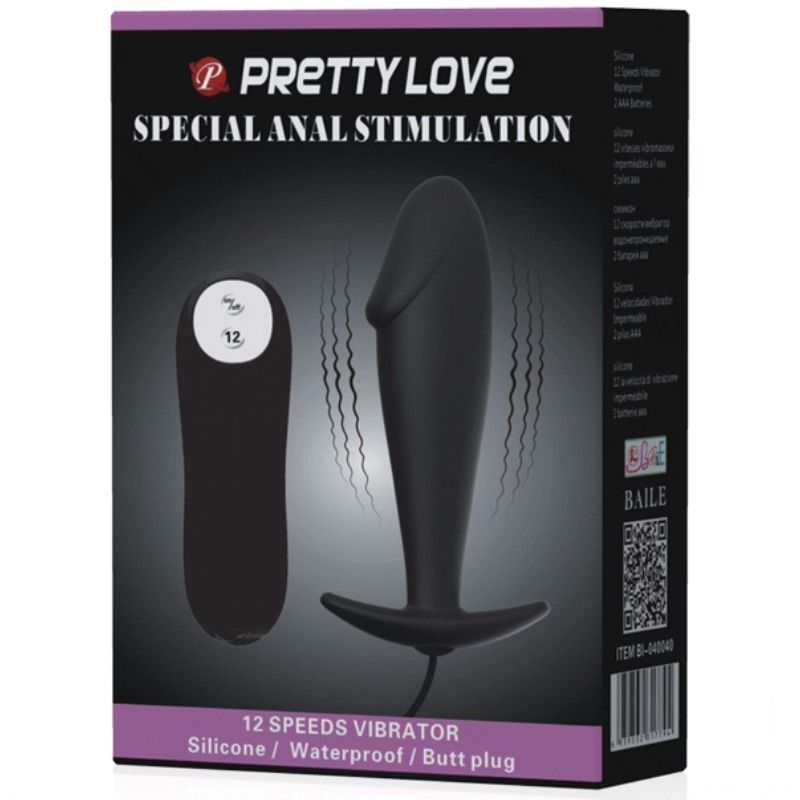 Plug anal vibrant forme pénis en silicone — PRETTY LOVE BOTTOM
