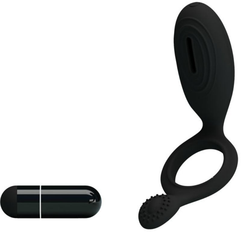Anneau vibrant ajustable avec stimulateur clitoridien — PRETTY LOVE MALE