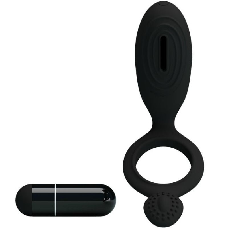 Anneau vibrant ajustable avec stimulateur clitoridien — PRETTY LOVE MALE