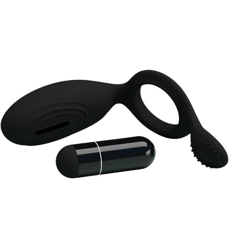 Anneau vibrant ajustable avec stimulateur clitoridien — PRETTY LOVE MALE