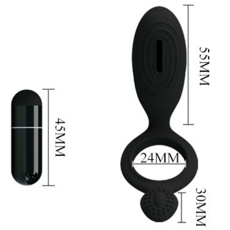 Anneau vibrant ajustable avec stimulateur clitoridien — PRETTY LOVE MALE