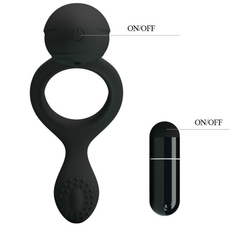Anneau vibrant ajustable avec stimulateur clitoridien — PRETTY LOVE MALE