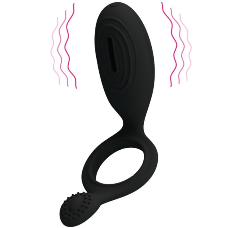 Anneau vibrant ajustable avec stimulateur clitoridien — PRETTY LOVE MALE
