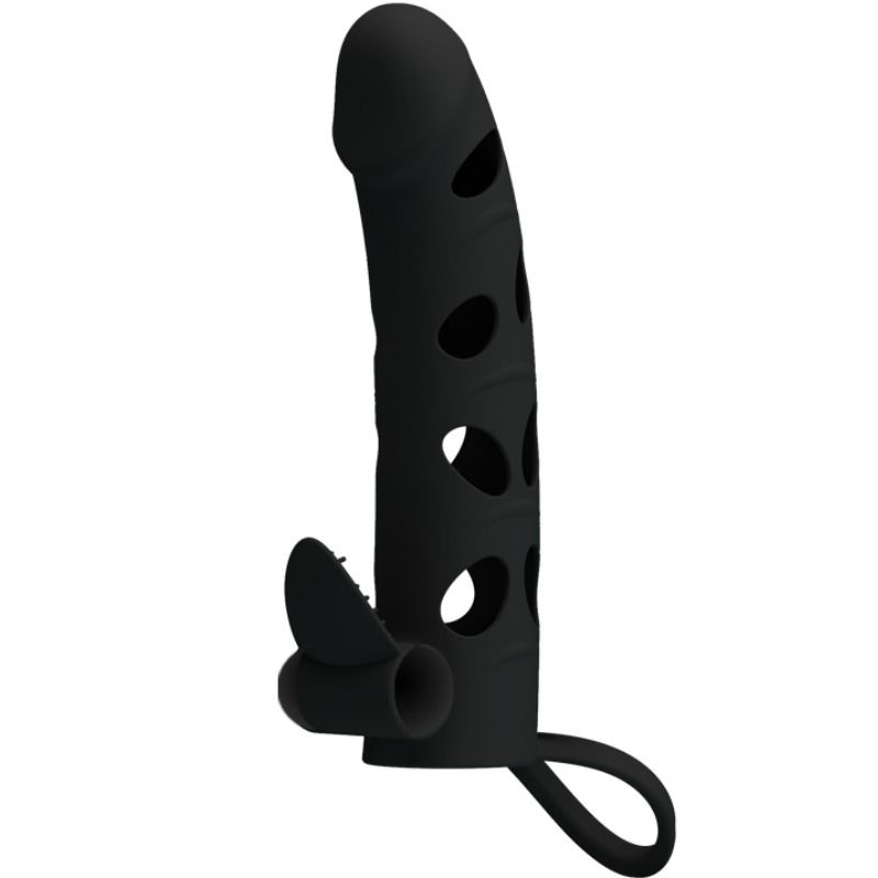 Housse en silicone vibrant avec anneau testicules — PRETTY LOVE MALE
