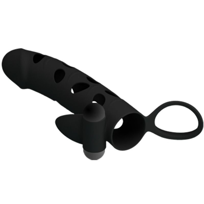 Housse en silicone vibrant avec anneau testicules — PRETTY LOVE MALE