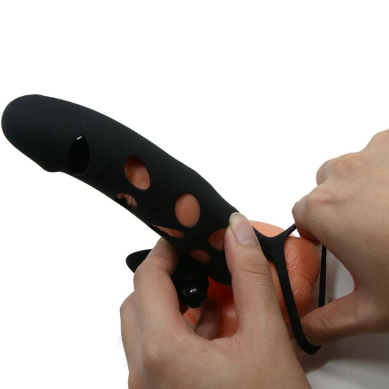 Housse en silicone vibrant avec anneau testicules — PRETTY LOVE MALE