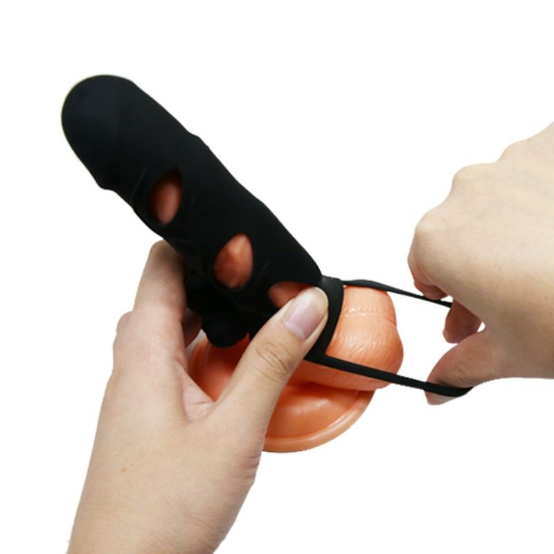 Housse en silicone vibrante avec anneau testicules — PRETTY LOVE MALE