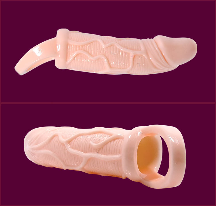 Guaina di estensione peniena con vibrazione e cinghia per testicoli — BAILE FOR HIM