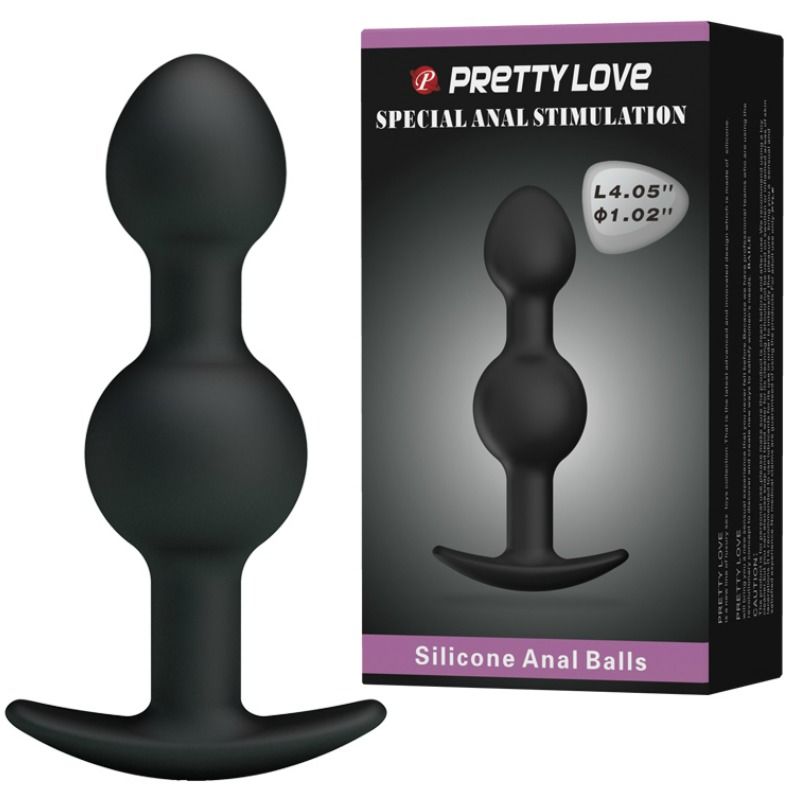 Plug anal double boules lestées en silicone — PRETTY LOVE PARTY UP