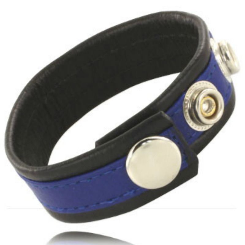 Sangle de contention en cuir réglable bleu-noir — LEATHER BODY