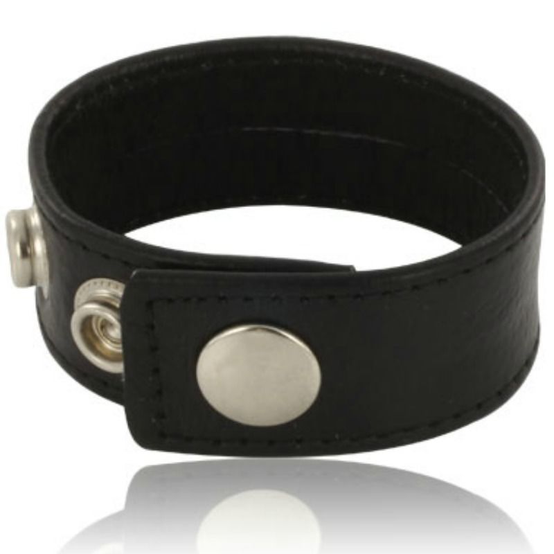 Sangle pénienne réglable en cuir noir — LEATHER BODY