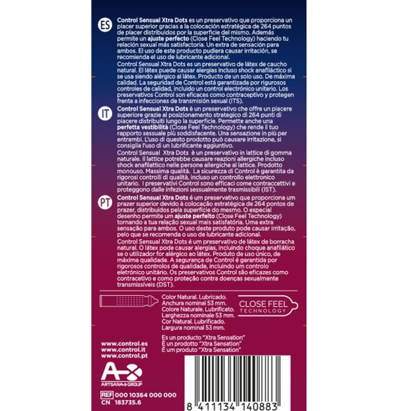 Préservatifs XTRA DOTS à points de plaisir — CONTROL CONDOMS