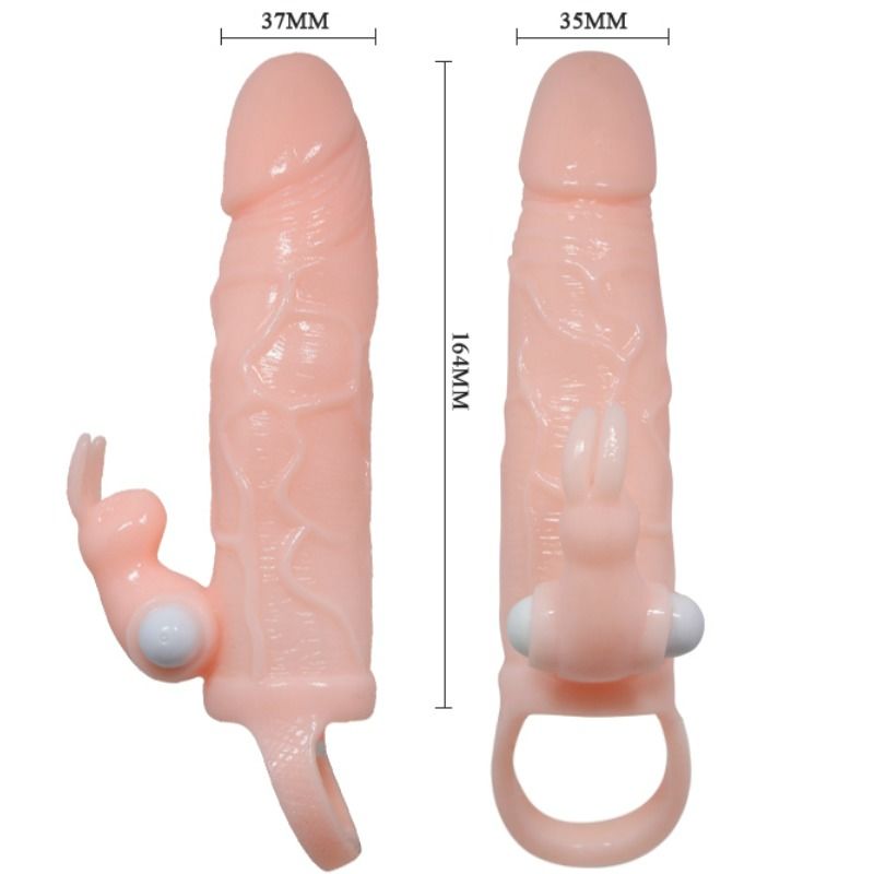Couvercle de pénis réaliste avec double vibration et lapin — BAILE FOR HIM