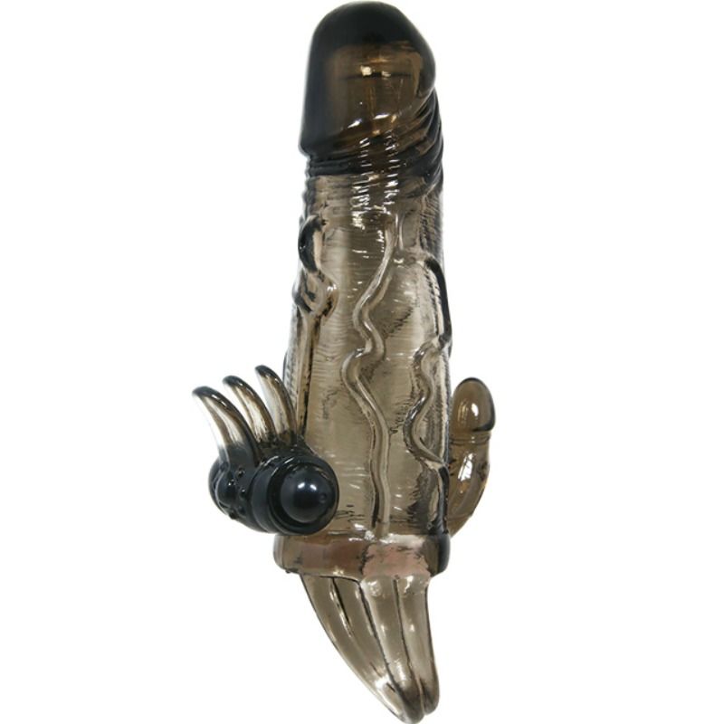 Couvre-pénis réaliste avec stimulation clitoris et anal double bullet — BAILE FOR HIM