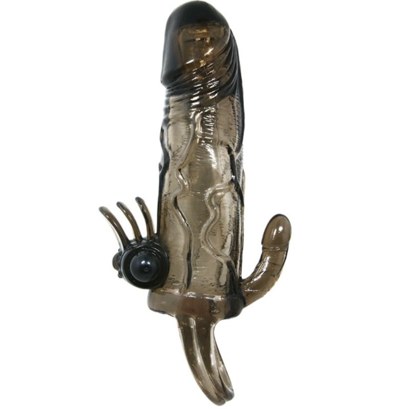 Couvre-pénis réaliste avec stimulation clitoris et anal double bullet — BAILE FOR HIM