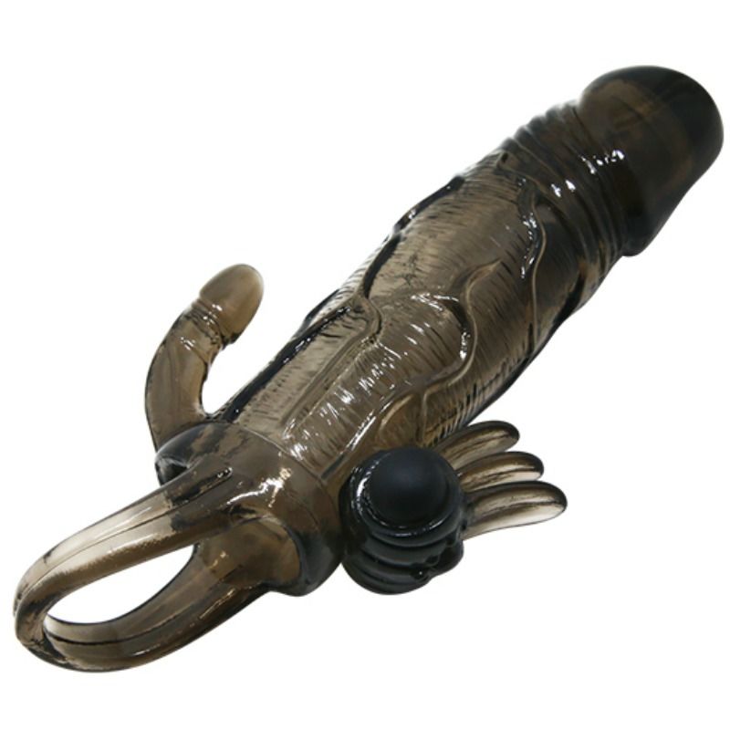 Couvre-pénis réaliste avec stimulation clitoris et anal double bullet — BAILE FOR HIM