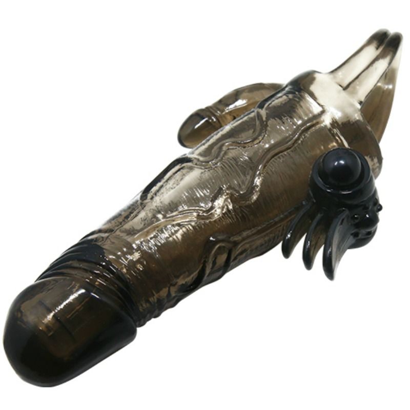 Couvre-pénis réaliste avec stimulation clitoris et anal double bullet — BAILE FOR HIM