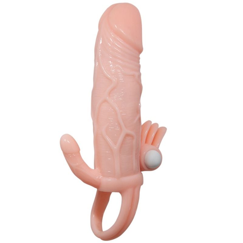 Couvre-pénis vibrant avec stimulateur clitoridien et anal — BAILE FOR HIM