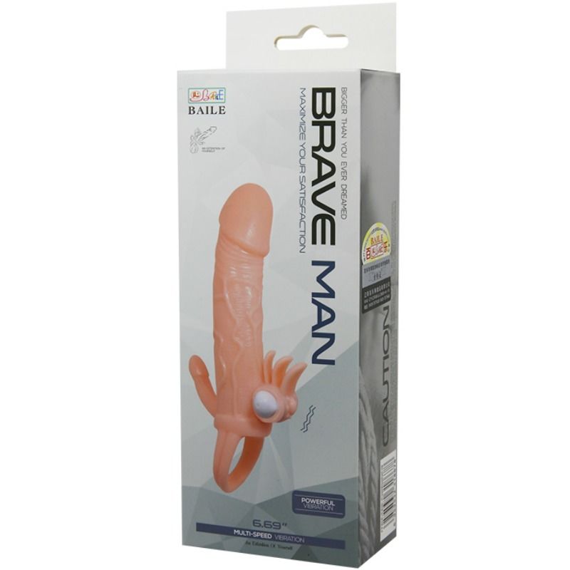 Couvre-pénis vibrant avec stimulateur clitoridien et anal — BAILE FOR HIM