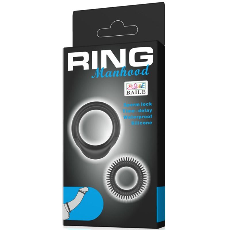 Kit de deux anneaux de virilité en silicone — BAILE FOR HIM