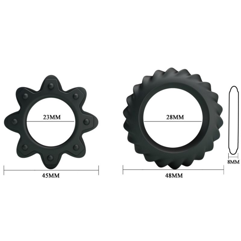 Kit de 2 anneaux fleuris en silicone — BAILE FOR HIM