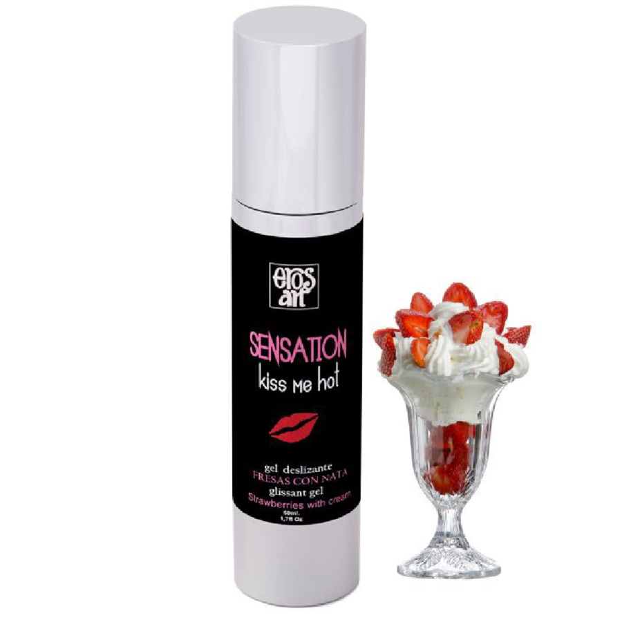Lubrifiant naturel fraises & crème effet chauffant — EROS-ART