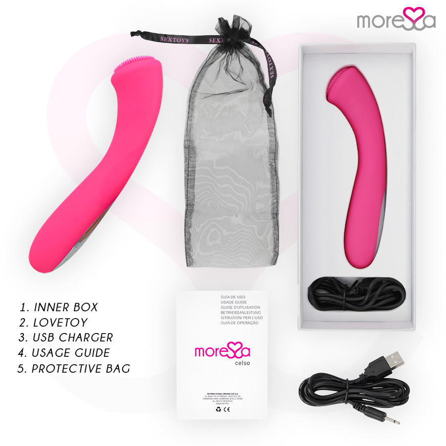 Vibromasseur rechargeable en silicone premium Celso — MORESSA