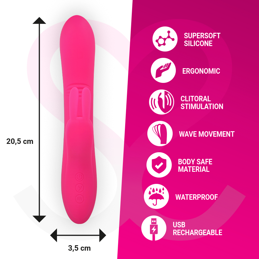 Stimulateur vibrant double point G et clitoris à mouvement ondulatoire — MORESSA