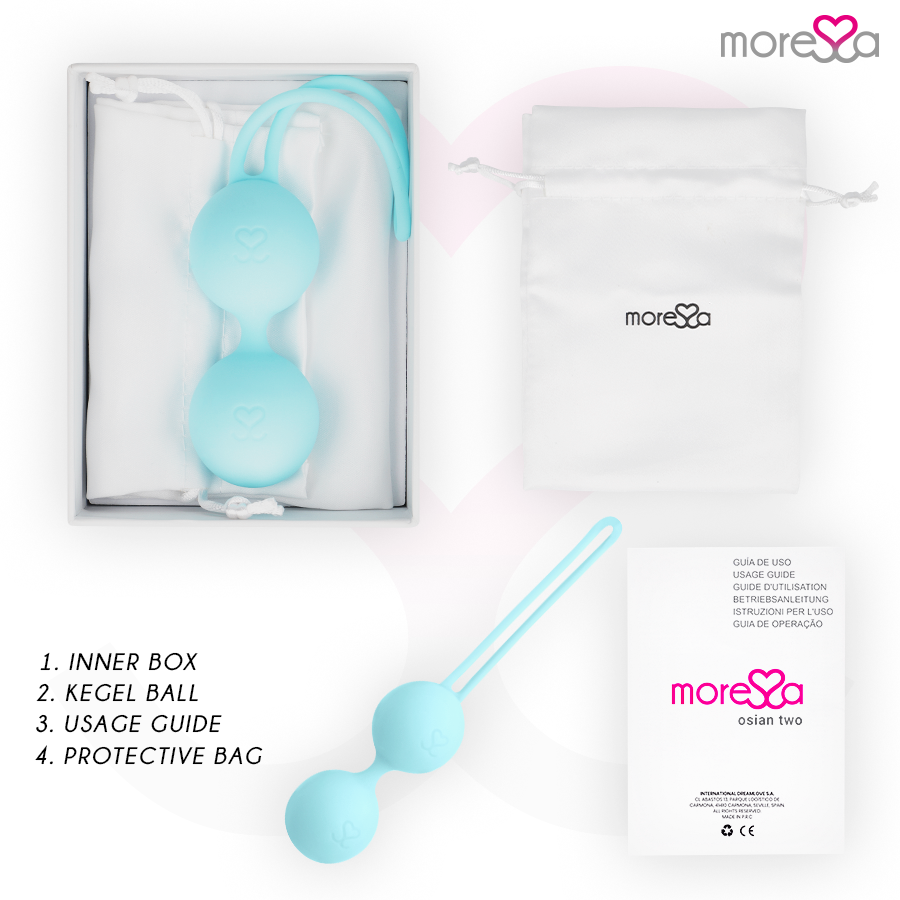 Boules de geisha Osian Deux en silicone turquoise — MORESSA