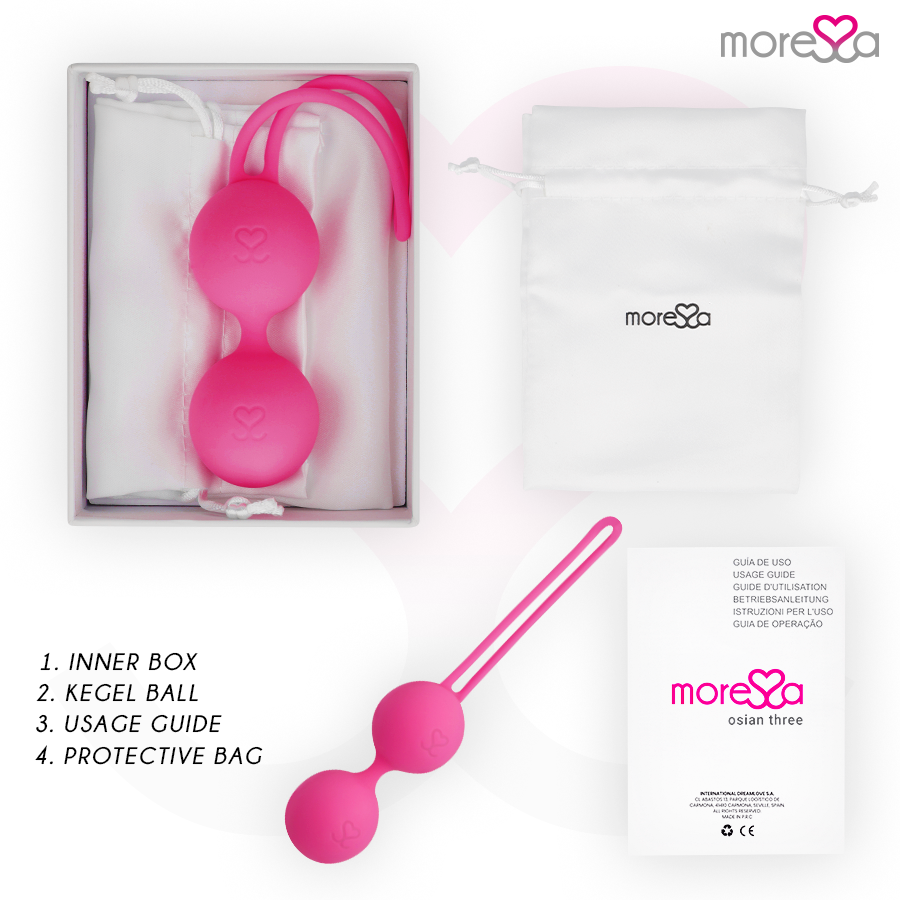 Boules de geisha Osian Trois en silicone premium rose — MORESSA