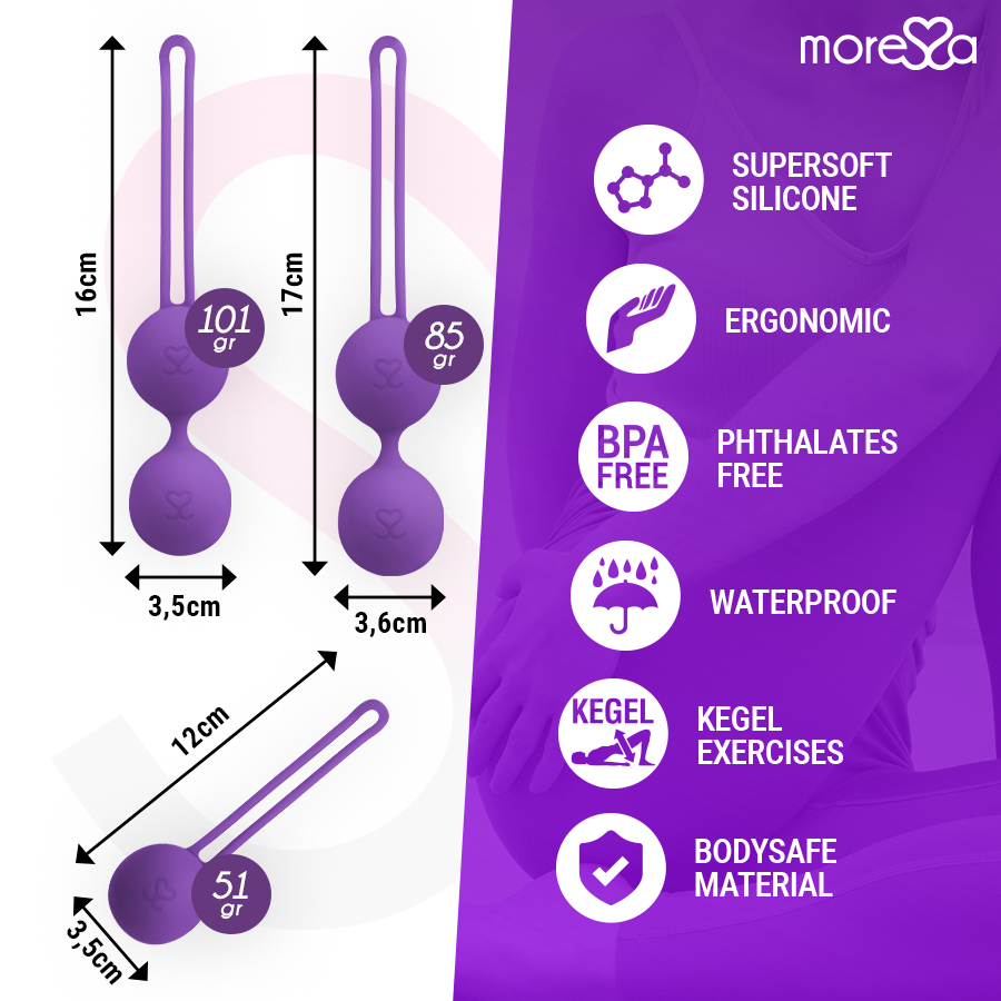 Set de boules de geisha premium silicone lilas — MORESSA