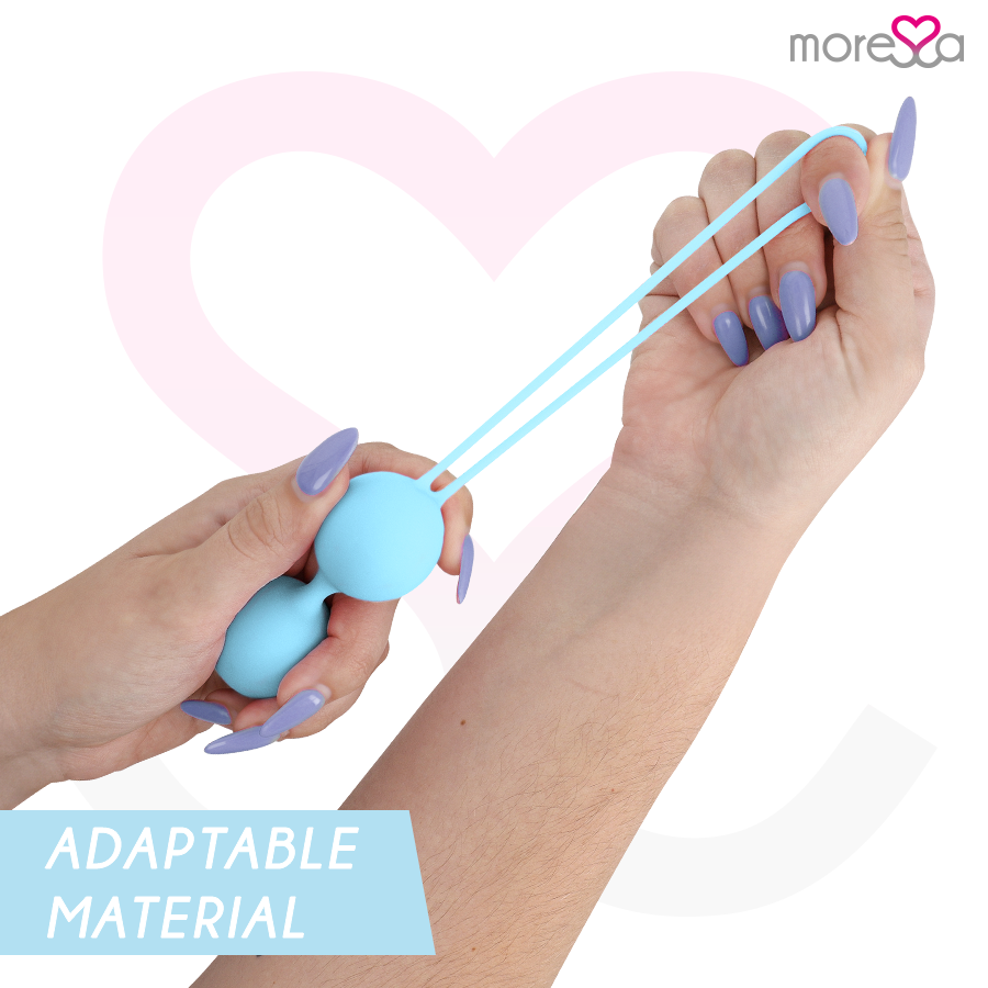 Ensemble de boules de geisha Osian en silicone turquoise — MORESSA