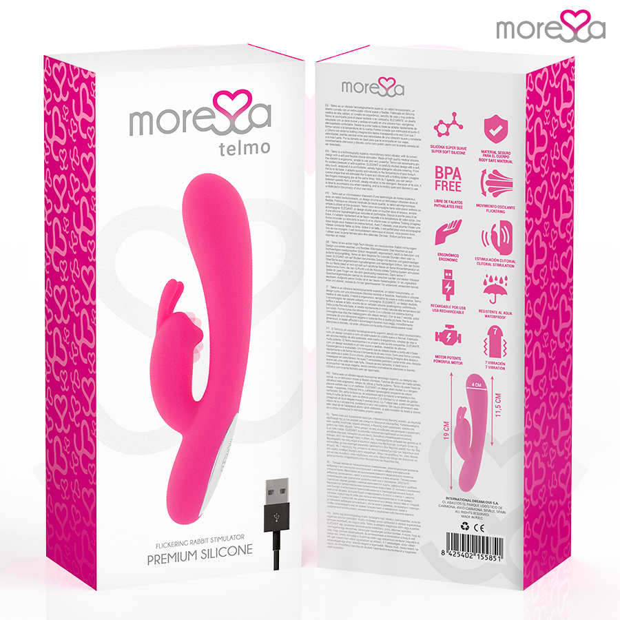 Lapin vibrant rechargeable Telmo en silicone premium — MORESSA