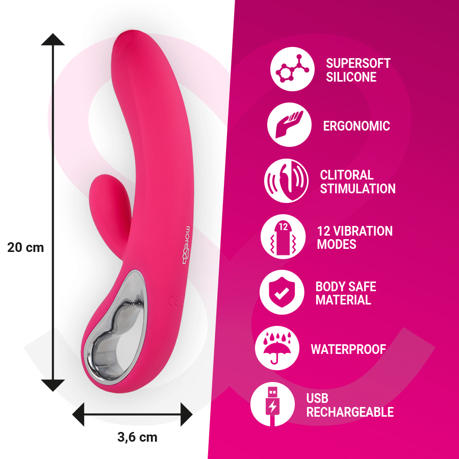 Lapin vibrant rechargeable double stimulation — MORESSA