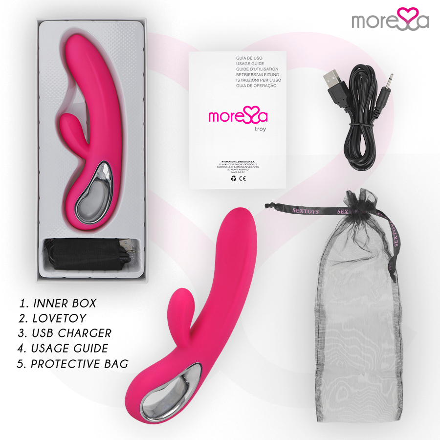 Lapin vibrant rechargeable double stimulation — MORESSA